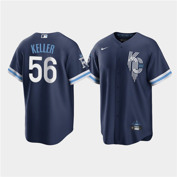 Men's Kansas City Royals #56 Brad Keller 2022 Navy City Connect Cool Base Stitched Jersey Men's Kansas City Royals #56 Brad Keller 2022 Navy City Connect Cool Base Stitched Jersey